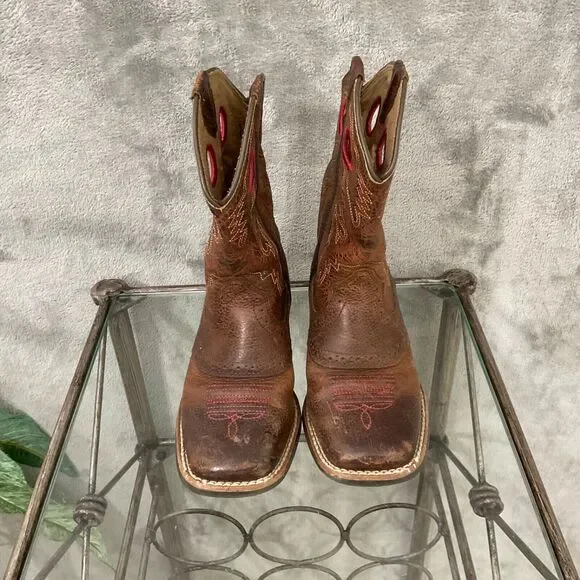 ARIAT BOOTS KIDS size 13.5  STYLE 10014101 SQUARE TOE pull on - Picture 2 of 15